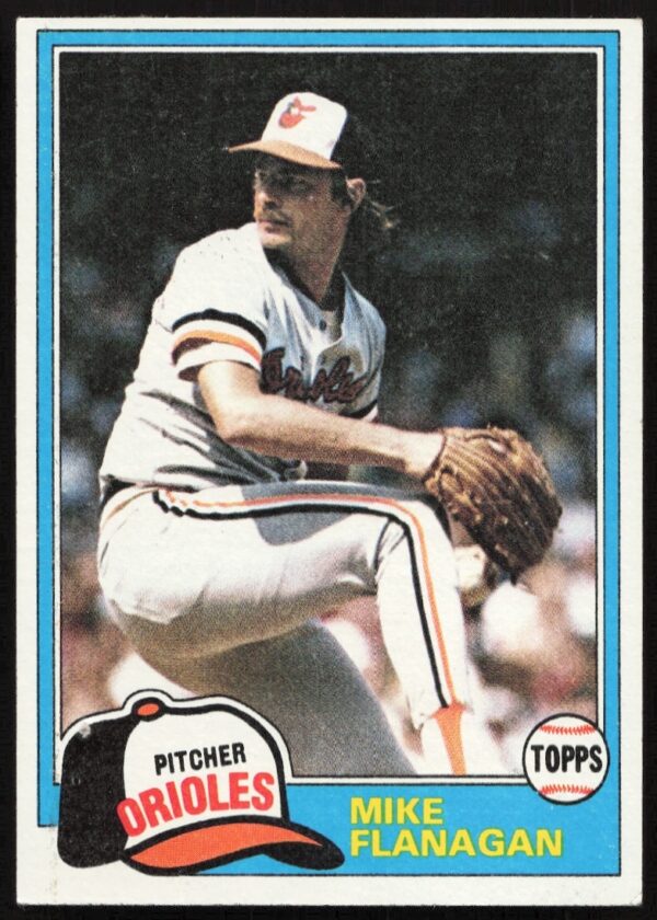 Mike Flanagan 1981 Topps Baseball Card #10, Baltimore Orioles Pitcher, Front View.