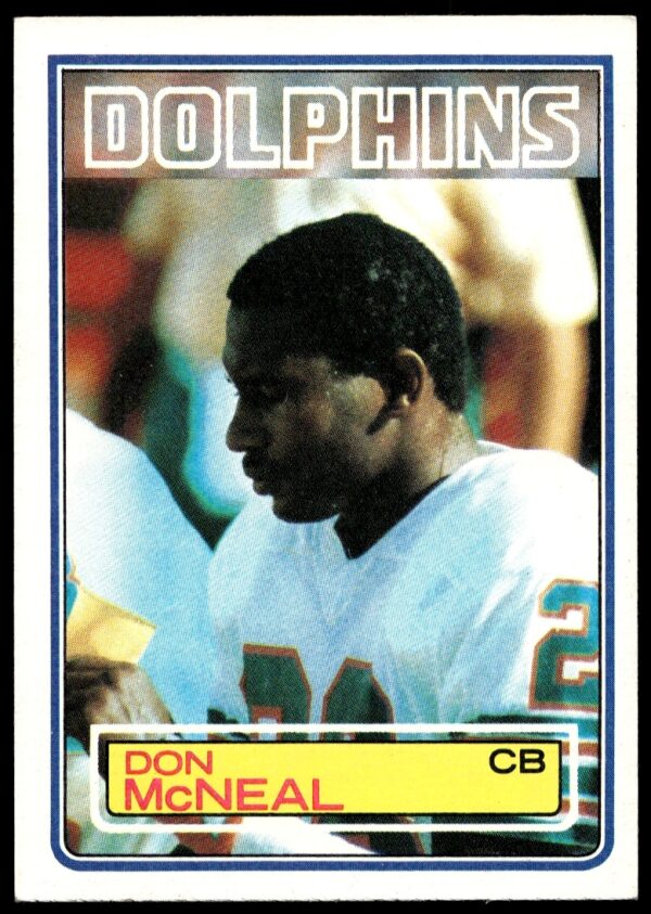 1983 Topps Don McNeal football card #316, showcasing classic 80s style and game imagery.