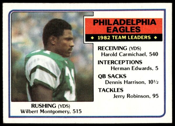1983 Topps Wilbert Montgomery Football Card #136, Philadelphia Eagles Star Running Back.