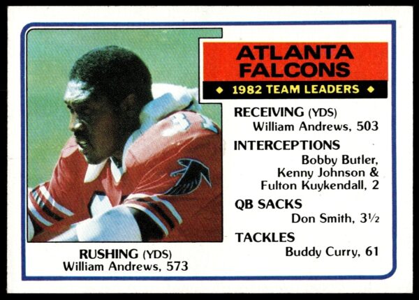 1983 Topps William Andrews Football Card #13 - Atlanta Falcons Running Back Action Pose