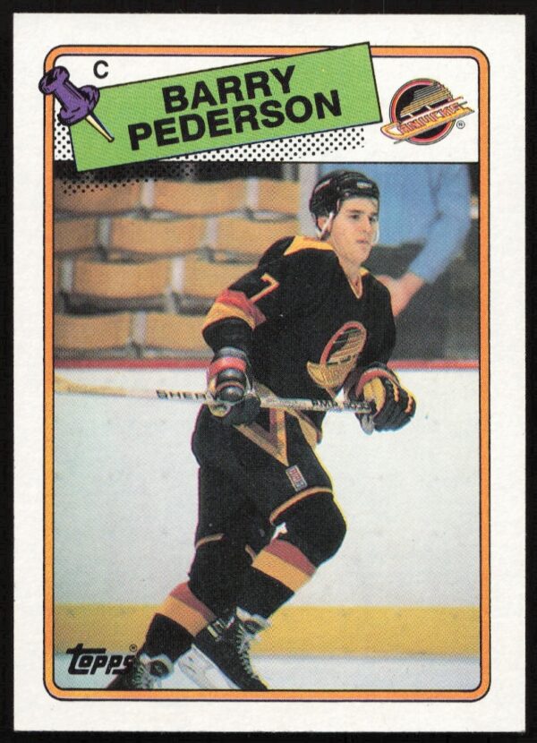 Barry Pederson 1988-89 Topps Card Front, Boston Bruins, Card #32.