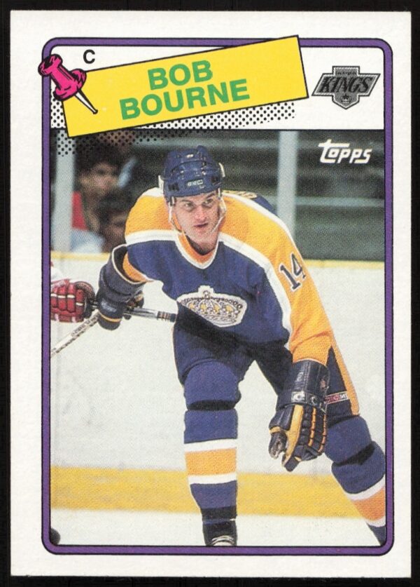 Front view of 1988-89 Topps Bob Bourne hockey card, number 101, in Islanders uniform.