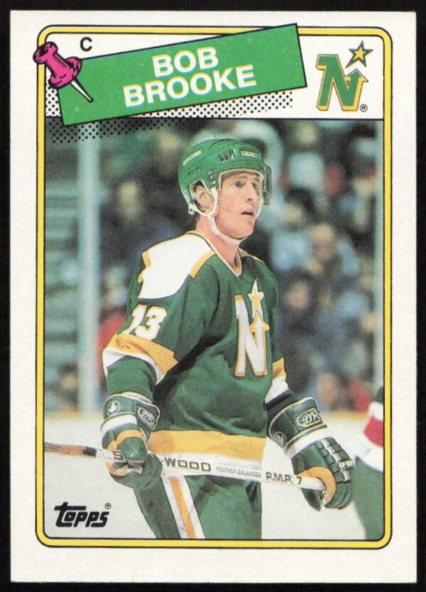 1988-89 Topps hockey card of Bob Brooke in Devils uniform, card #61.