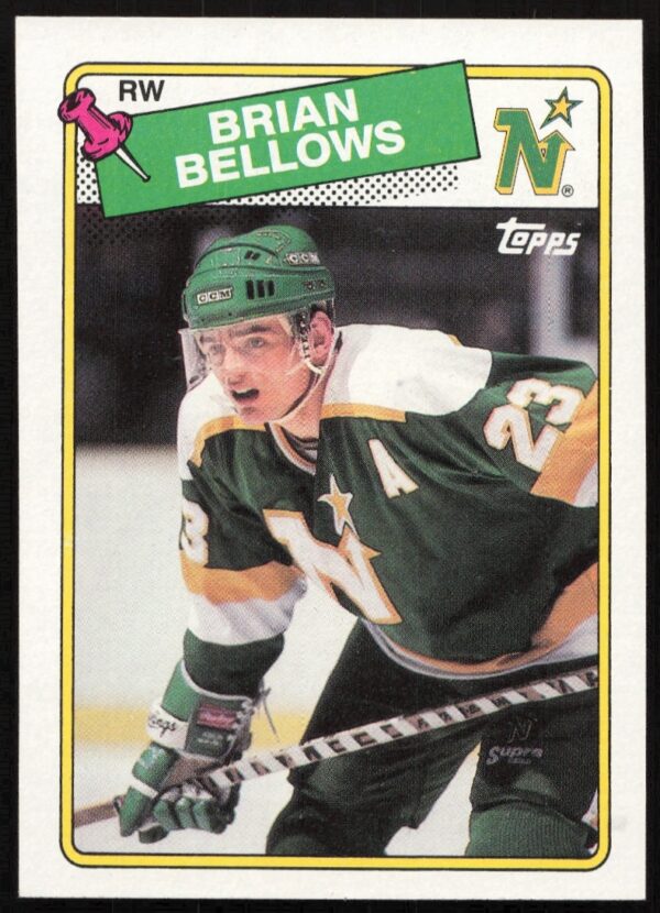 1988-89 Topps card of Brian Bellows, player #95, shown in action on the ice.
