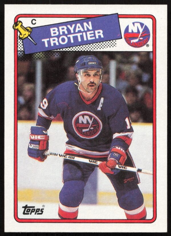 Bryan Trottier 1988-89 Topps Hockey Card #97, New York Islanders.