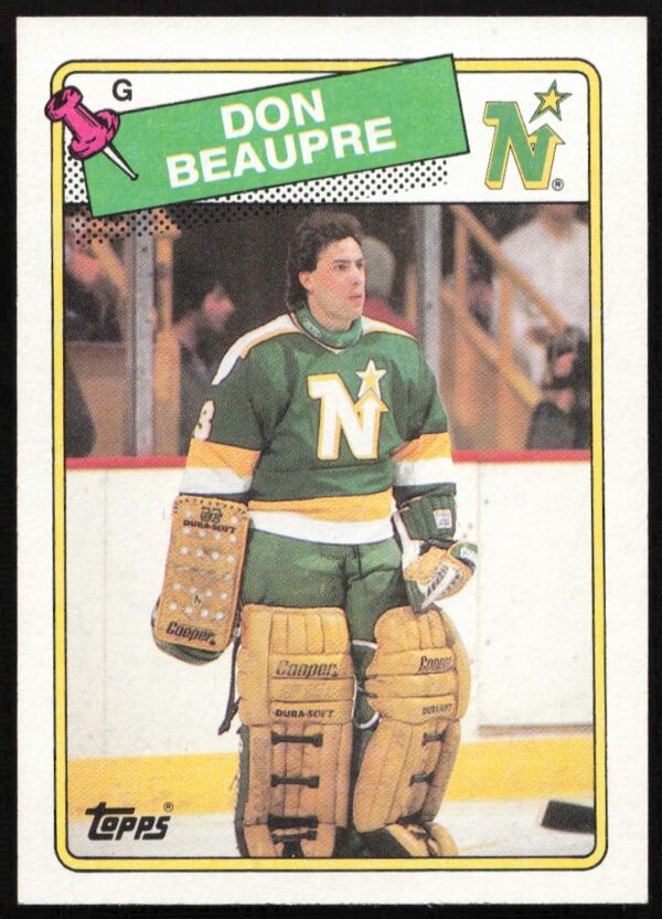 Vintage 1988-89 Topps Don Beaupre Hockey Card, showcasing goaltender in classic 80s design.