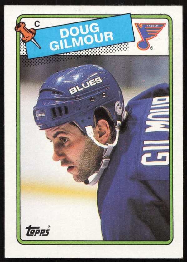 Doug Gilmour 1988-89 Topps hockey card #56 in Calgary Flames uniform.