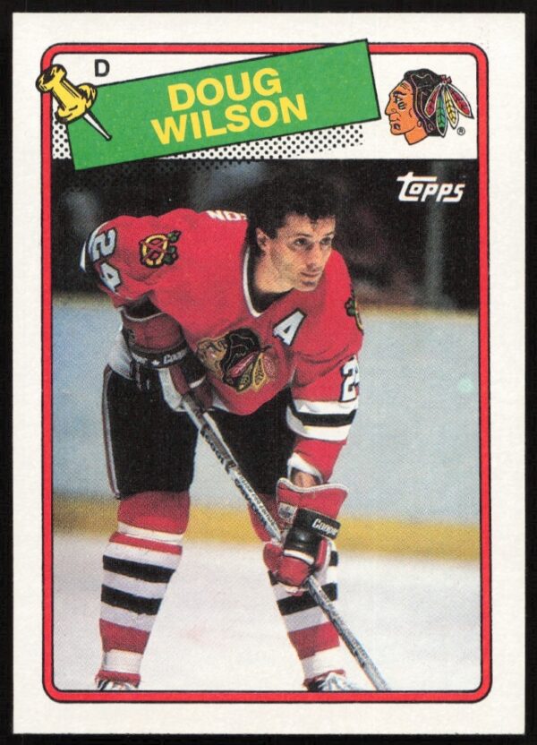 Front of 1988-89 Topps hockey card featuring NHL player Doug Wilson, card number 89.