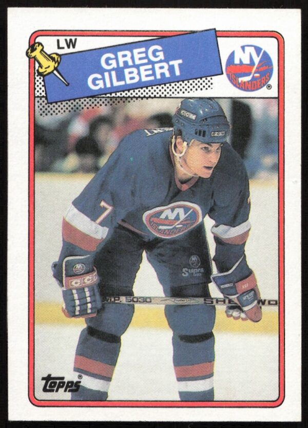 Topps 1988-89 Greg Gilbert NHL Card #83, New York Islanders Player.