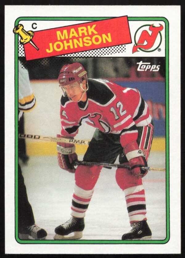 1988-89 Topps Mark Johnson Hockey Card #45, iconic vintage sports collectible.