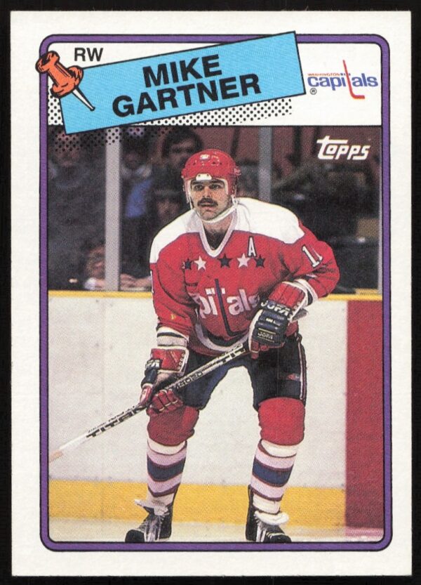 Mike Gartner 1988-89 Topps Hockey Card #50, vintage collectible with action-ready pose.