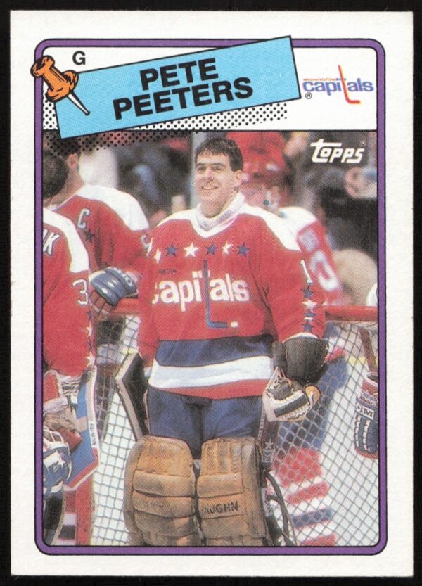 Pete Peeters 1988-89 Topps Hockey Card, Goalie Profile, #180, Classic Design Front