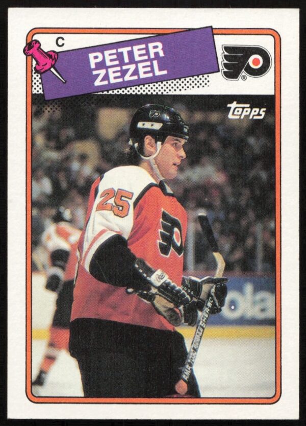 1988-89 Topps Hockey Card featuring Peter Zezel in action, card number 146.