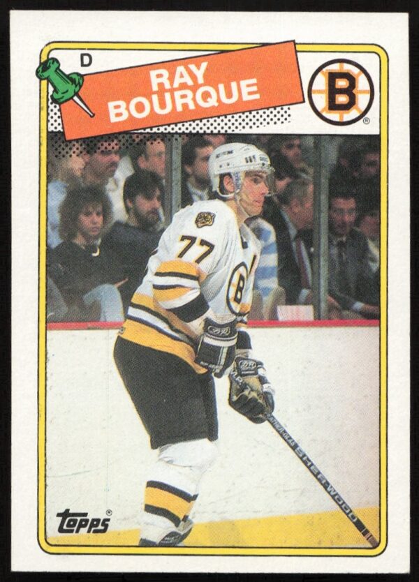 Ray Bourque 1988-89 Topps Hockey Card #73, featuring Boston Bruins legend.