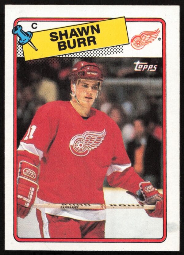Shawn Burr 1988-89 Topps #78 Hockey Card - Detroit Red Wings Forward in Action