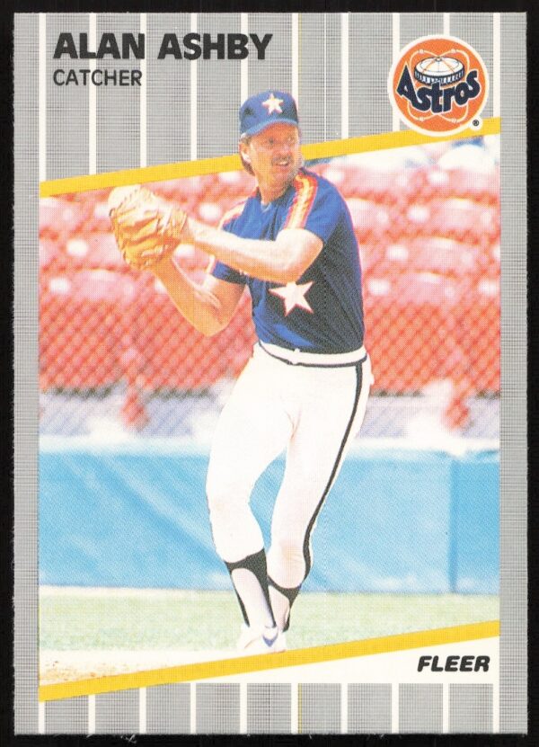 Alan Ashby 1989 Fleer Baseball Card #350, featuring player in uniform, classic card design.