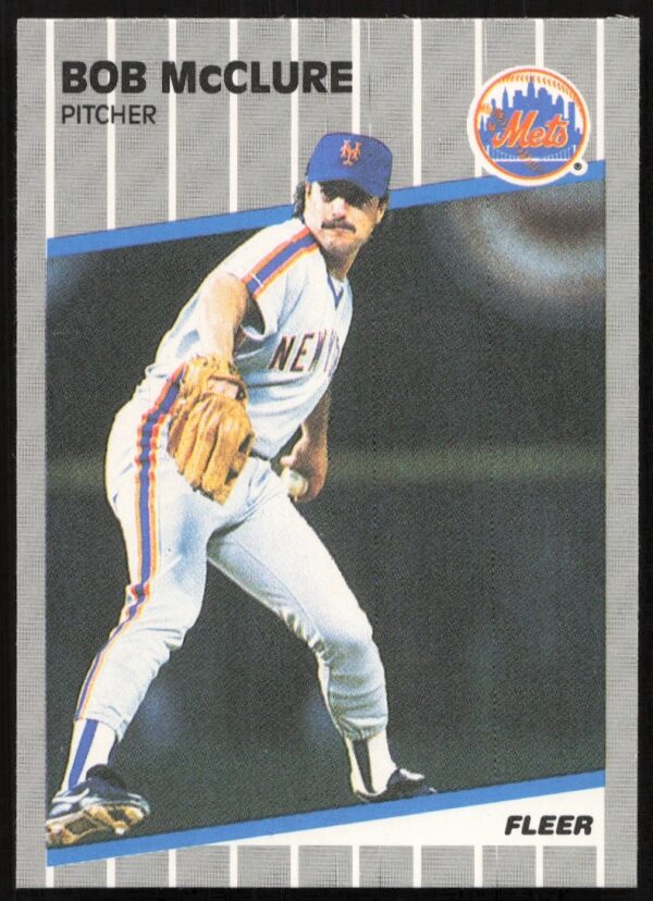 Bob McClure 1989 Fleer Baseball Card #42, featuring player in uniform, card front view.