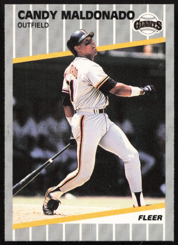 1989 Fleer #333 Candy Maldonado baseball card, San Francisco Giants, classic MLB collectible.