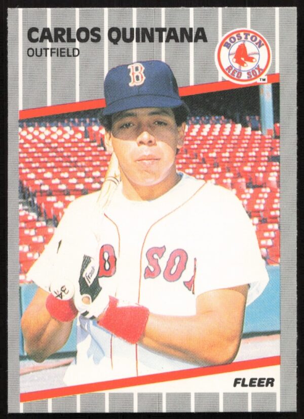 1989 Fleer Carlos Quintana baseball card #95, Boston Red Sox, vintage sports memorabilia.