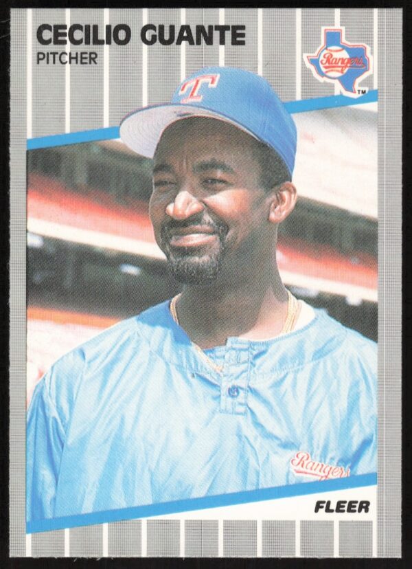1989 Fleer Cecilio Guante Baseball Card #519, featuring player photo and details.