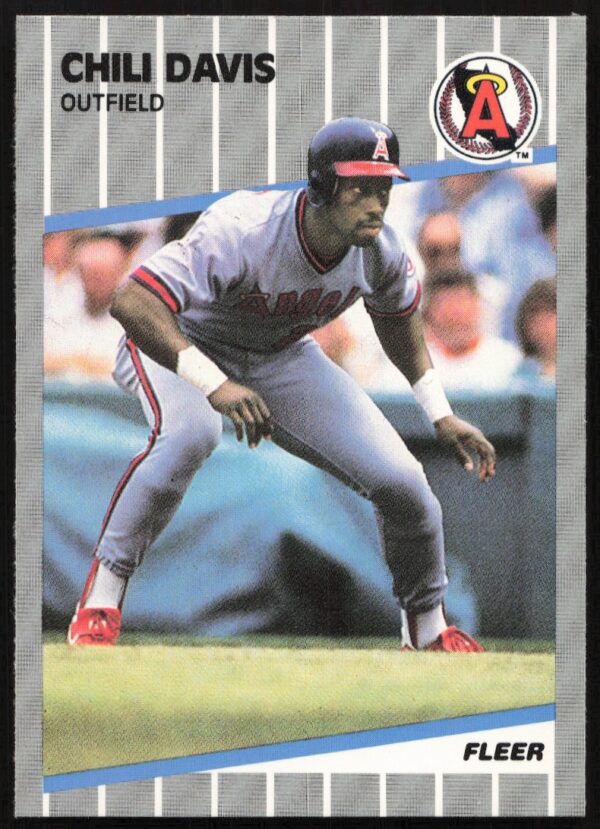 Chili Davis mid-swing, 1989 Fleer baseball card #474, San Francisco Giants.