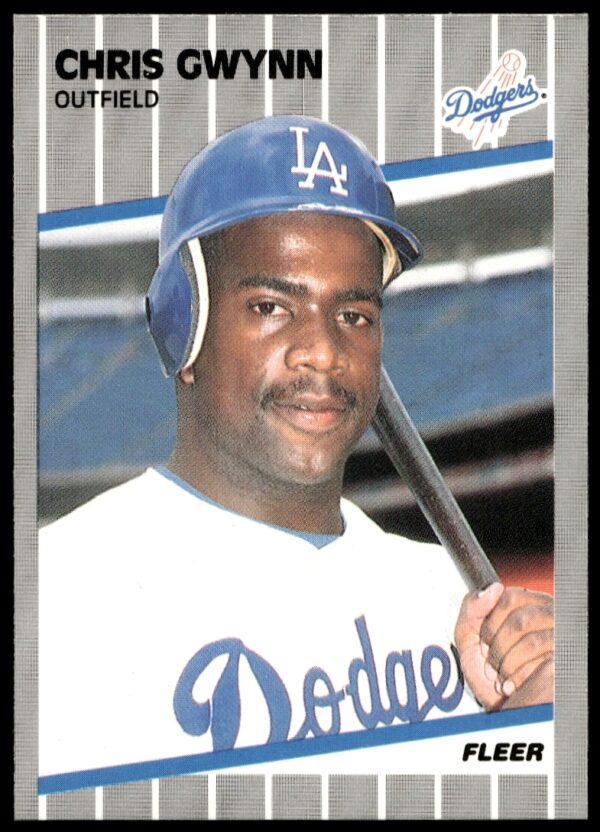 Chris Gwynn 1989 Fleer Card, Padres, Bat Swing Action Shot