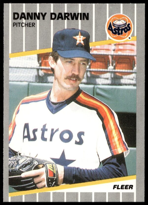 1989 Fleer Card #354: Danny Darwin pitching for Houston Astros in team uniform.