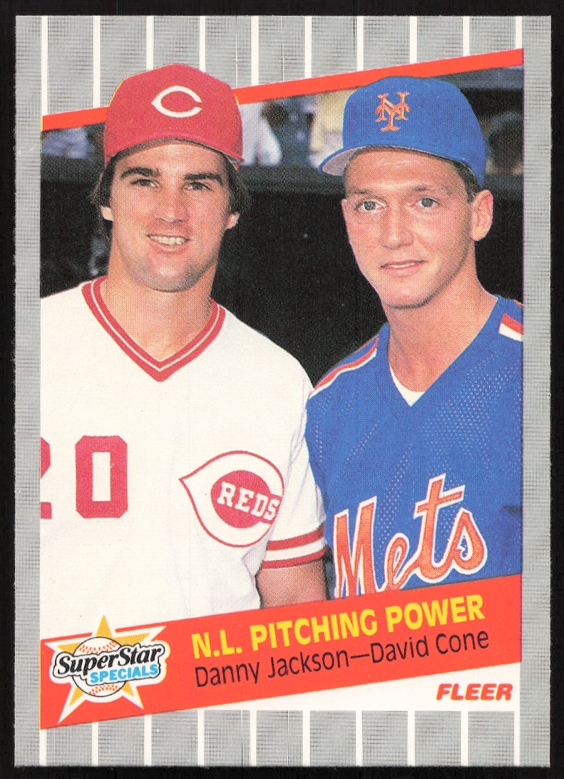 1989 Fleer card of baseball stars Danny Jackson and David Cone.