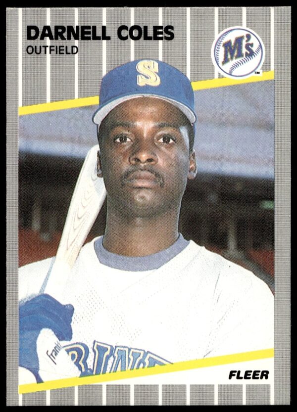 1989 Fleer Darnell Coles baseball card, action pose with bat, #544.