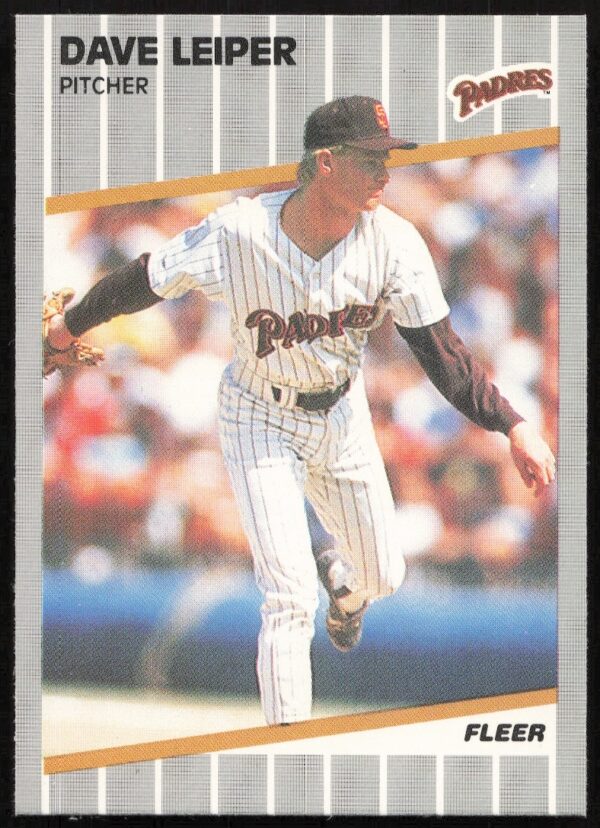 Dave Leiper 1989 Fleer baseball card #310 featuring players image and team details.
