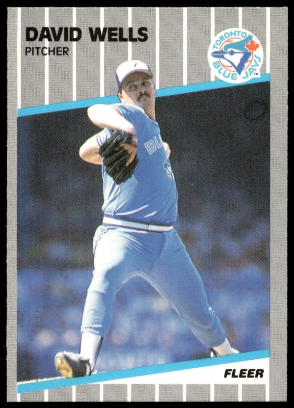 David Wells Toronto Blue Jays 1989 Fleer Card #247: Iconic Pitching Pose.