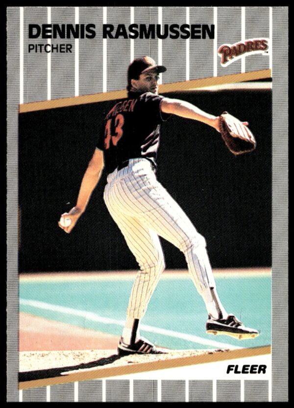 Dennis Rasmussen 1989 Fleer Cincinnati Reds baseball card, action shot, card #314.