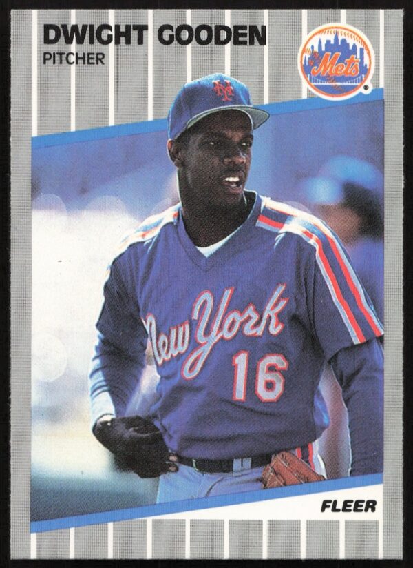 1989 Fleer card: Dwight Gooden, New York Mets, #36, iconic MLB moment.