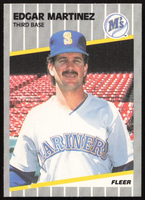 Edgar Martinez 1989 Fleer baseball card #552, Seattle Mariners, iconic hitter early career.