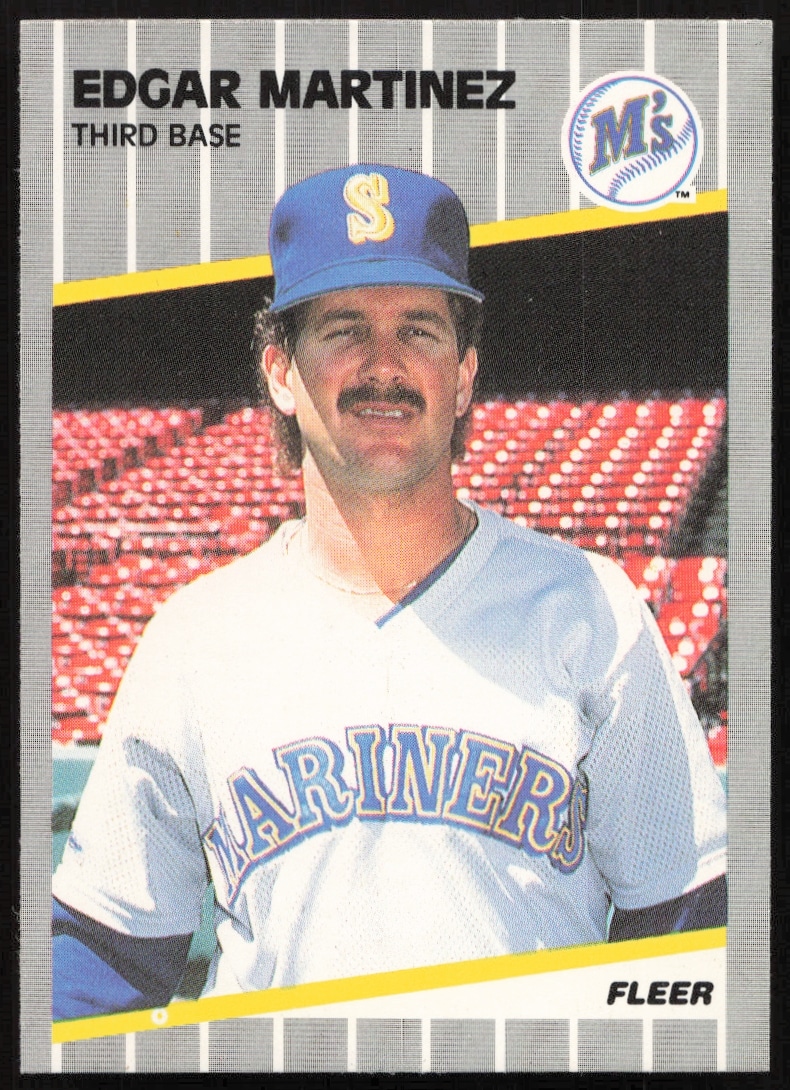 Edgar Martinez 1989 Fleer baseball card #552, Seattle Mariners, iconic hitter early career.