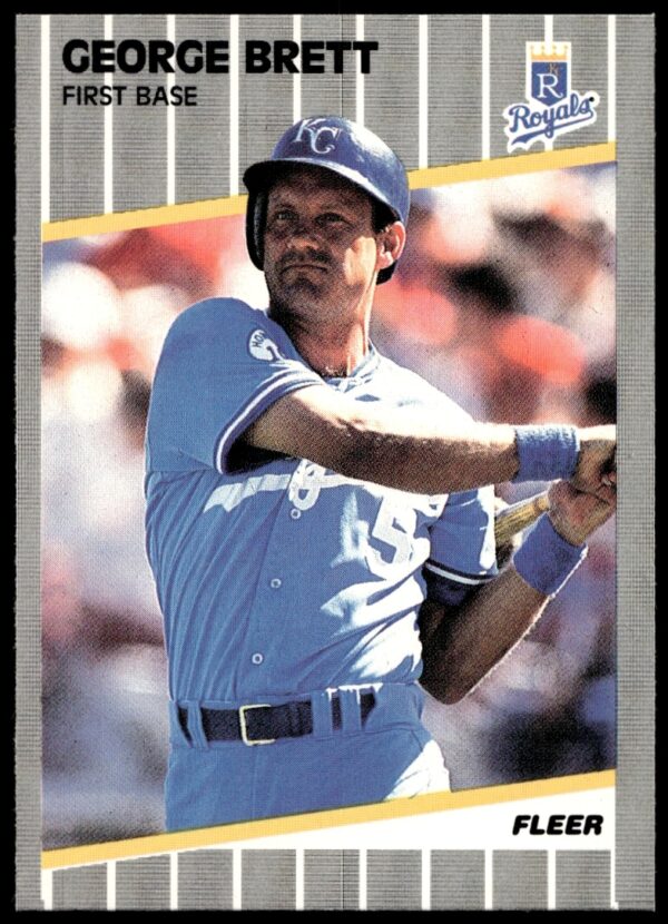 George Brett 1989 Fleer Baseball Card #277, Kansas City Royals, Hall of Fame third baseman.