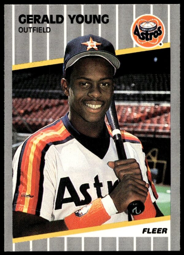 1989 Fleer Gerald Young #370 Baseball Card, Houston Astros Outfielder, Stats & Highlights