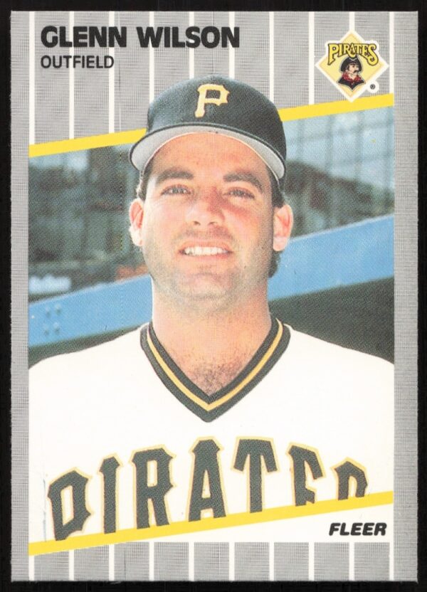 Glenn Wilson 1989 Fleer card #224 with classic uniform and nostalgic team logo.
