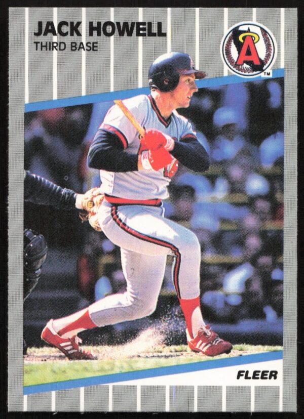 Jack Howell 1989 Fleer baseball card #480, Angels uniform, batting stance.