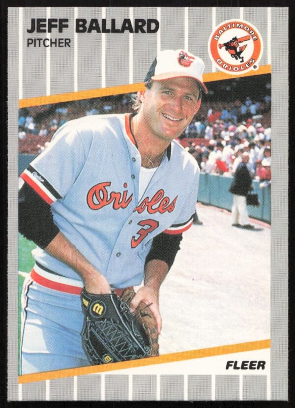 Jeff Ballard 1989 Fleer Card #607, Baltimore Orioles Pitcher in Action.