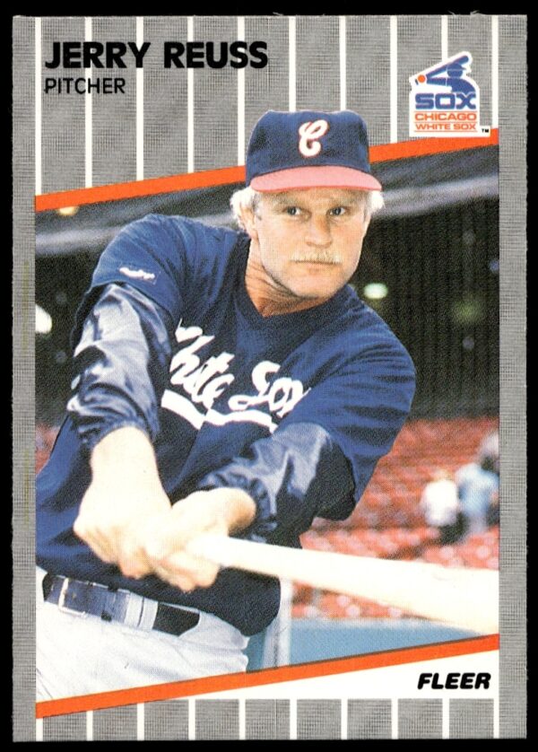 1989 Fleer Jerry Reuss Baseball Card: Iconic Pitcher in Action, Capturing MLB Legacy.