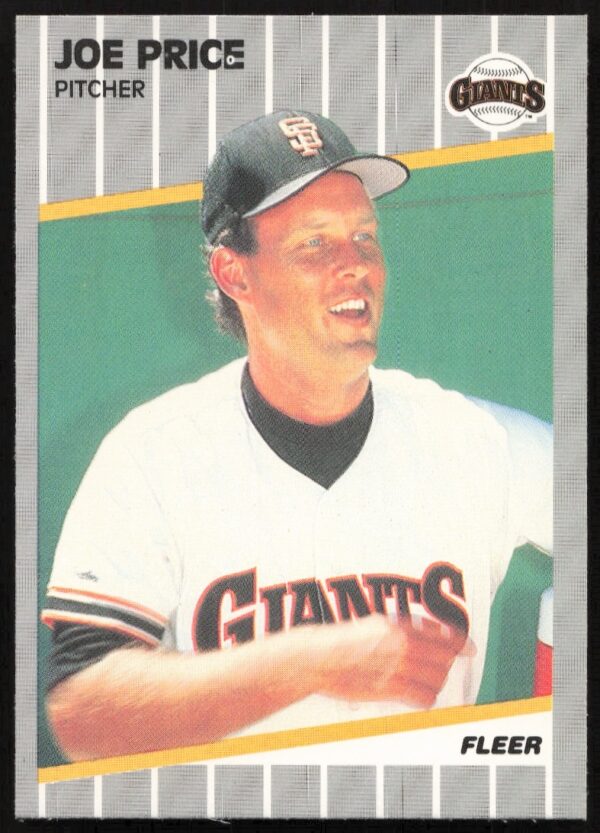 1989 Fleer Joe Price #339 baseball card front, featuring his uniformed photo and team logo.