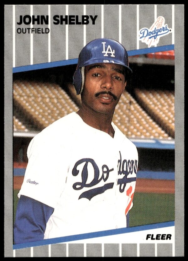 1989 Fleer John Shelby baseball card showcasing player stats and vintage design for collectors.