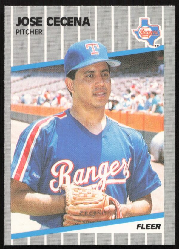Front view of 1989 Fleer Jose Cecena baseball card, number 516, in team uniform.