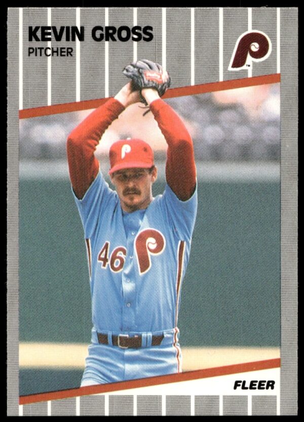 1989 Fleer Kevin Gross baseball card, Phillies pitcher, vintage sports collectible.