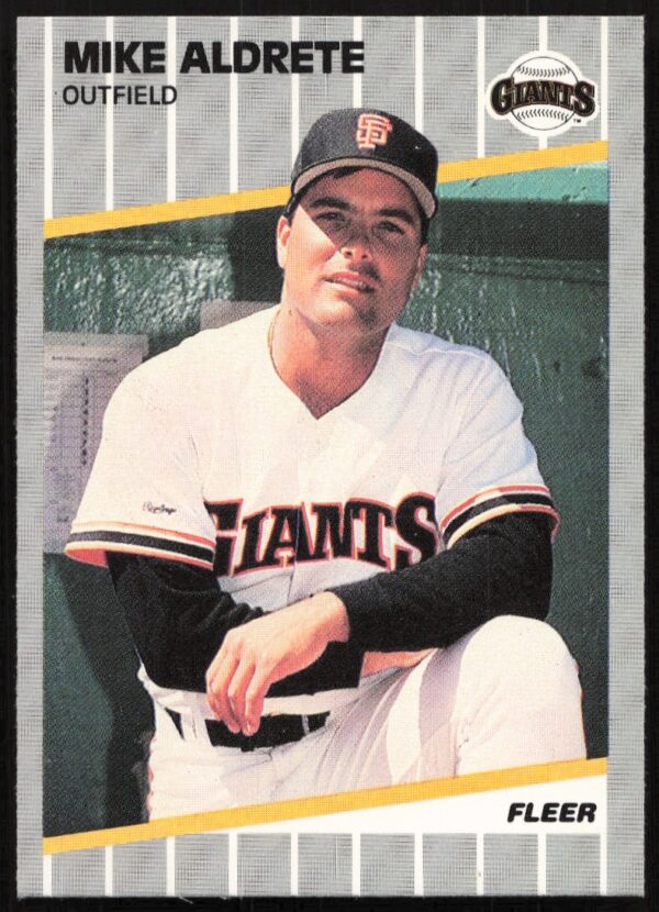 1989 Fleer Mike Aldrete baseball card #323, San Francisco Giants uniform.