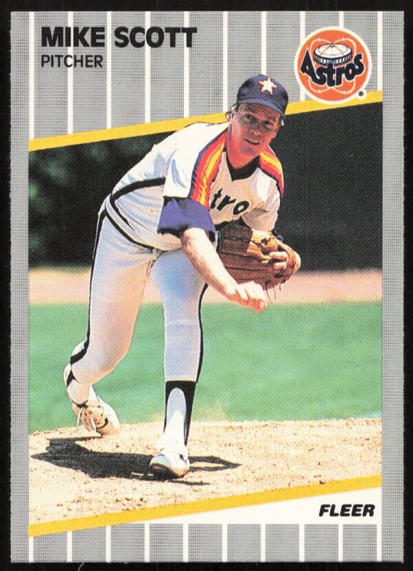 1989 Fleer Mike Scott #367 Baseball Card, Houston Astros Pitching Action Shot