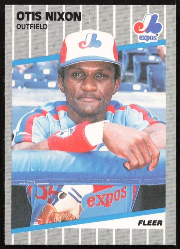1989 Fleer Otis Nixon baseball card #387, featuring him in team uniform.