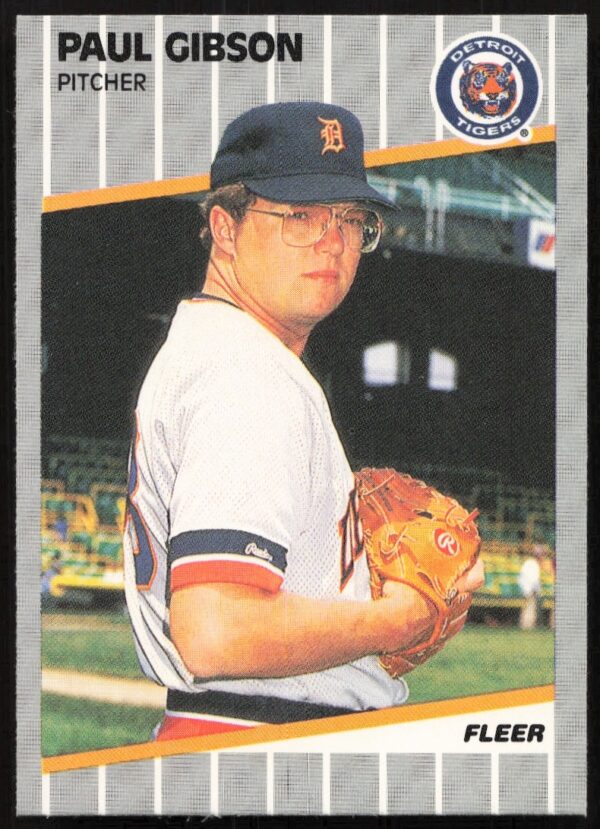 Paul Gibson 1989 Fleer Baseball Card #131 Front, Detroit Tigers Uniform.