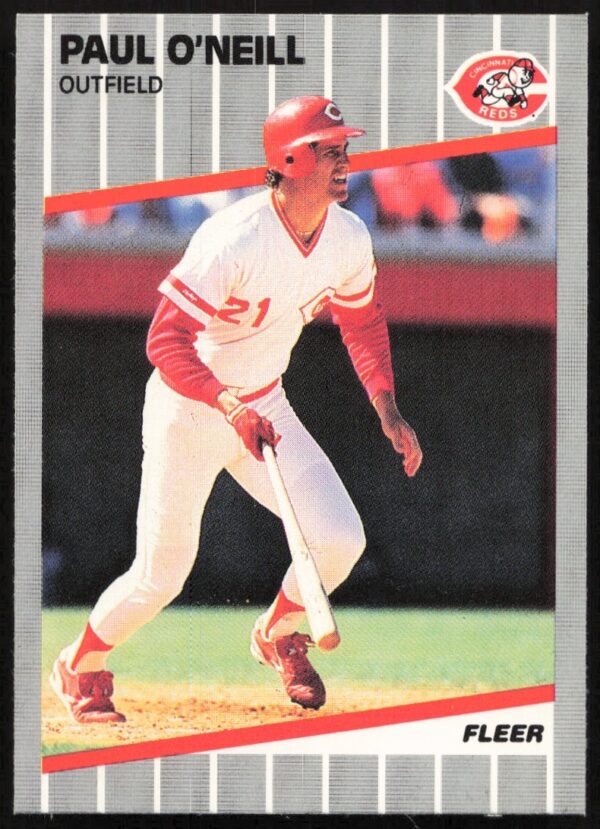 1989 Fleer Paul ONeill #166 baseball card, Cincinnati Reds, batting stance.